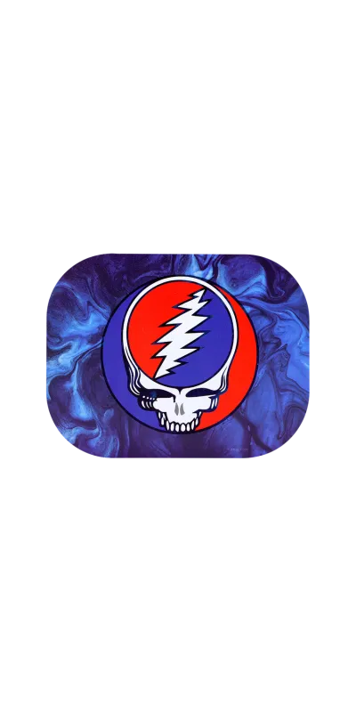 SYF Swirls Grateful Dead Small Metal Rolling Tray and Lid Combo 7x5.5"