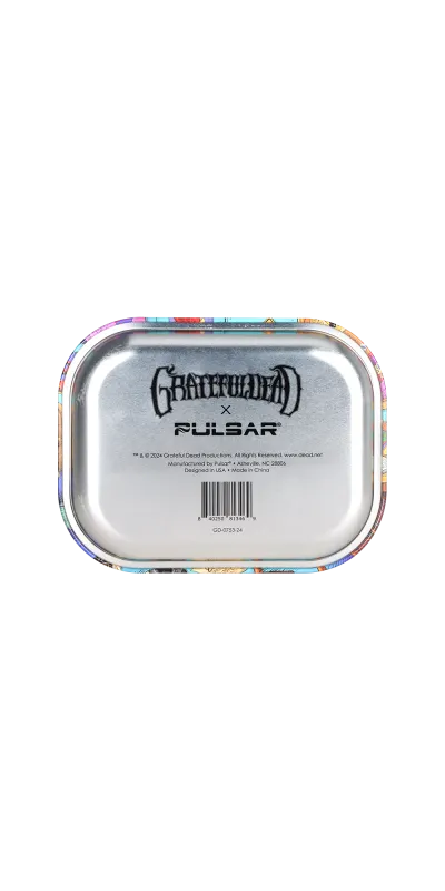 Deadhead Dorm Grateful Dead Small Metal Rolling Tray and Lid Combo 7x5.5"