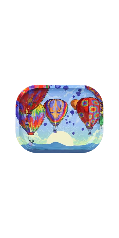 Hot Air Grateful Dead Small Metal Rolling Tray and Lid Combo 7x5.5"