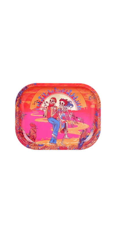 Sunset Dance Grateful Dead Small Metal Rolling Tray and Lid Combo 7x5.5"