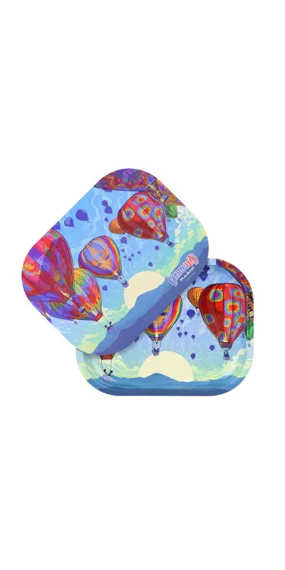 Hot Air Grateful Dead Small Metal Rolling Tray and Lid Combo 7x5.5"