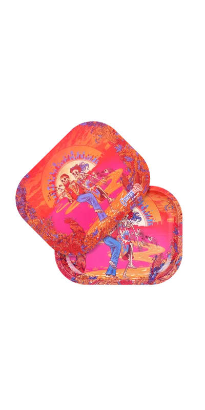 Sunset Dance Grateful Dead Small Metal Rolling Tray and Lid Combo 7x5.5"
