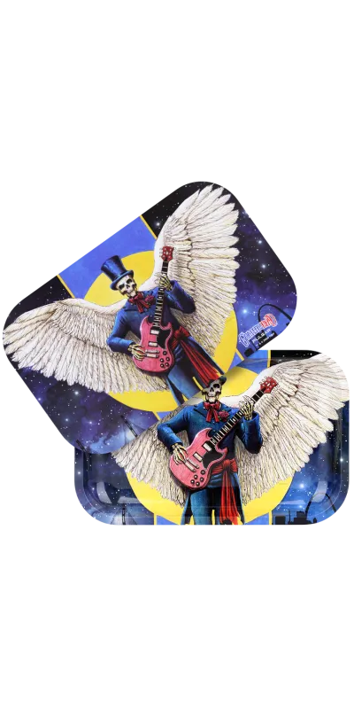 Angel Of Music Grateful Dead Metal Rolling Tray and Lid Combo 11x7"