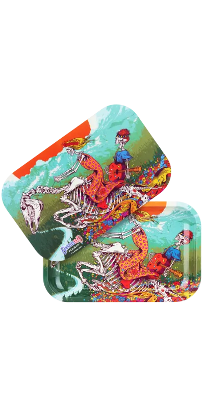 Dead Horse Grateful Dead Metal Rolling Tray and Lid Combo 11x7"