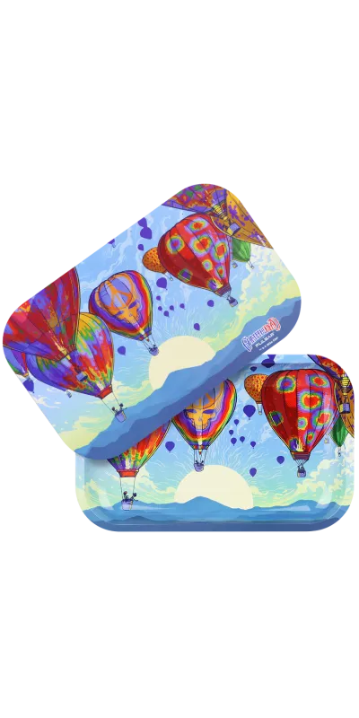Hot Air Grateful Dead Metal Rolling Tray and Lid Combo 11x7"