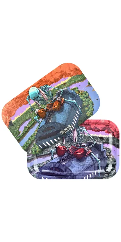 The Boxer Grateful Dead Metal Rolling Tray and Lid Combo 11x7"