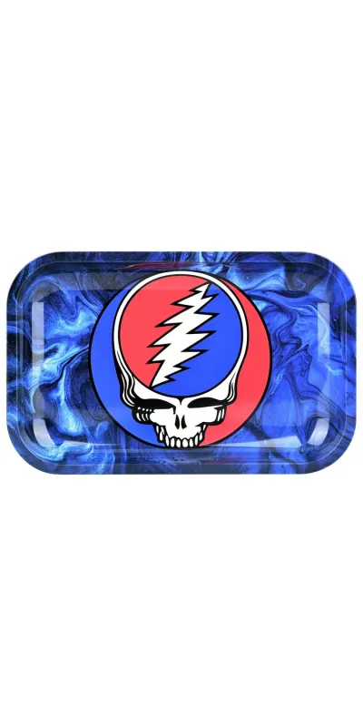 SYF Swirls Grateful Dead Metal Rolling Tray and Lid Combo 11x7"