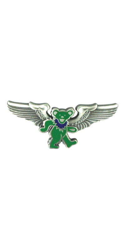 Grateful Dead Green Bear Pilot Pin Rockwings