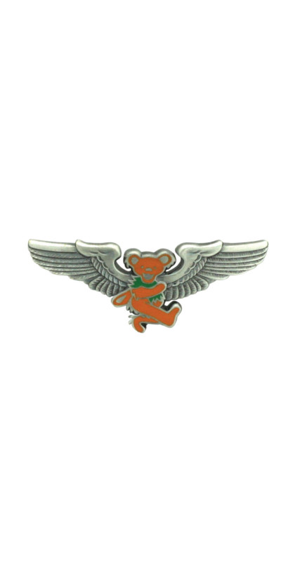 Grateful Dead Orange Bear Pilot Pin Rockwings