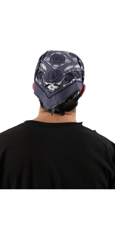 Grateful Dead SYF & Roses Bandana Grey 22x22