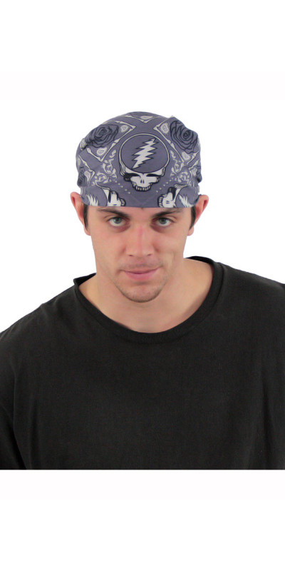 Grateful Dead SYF & Roses Bandana Grey 22x22