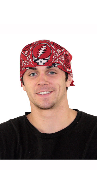 Grateful Dead SYF & Roses Bandana Red 22x22