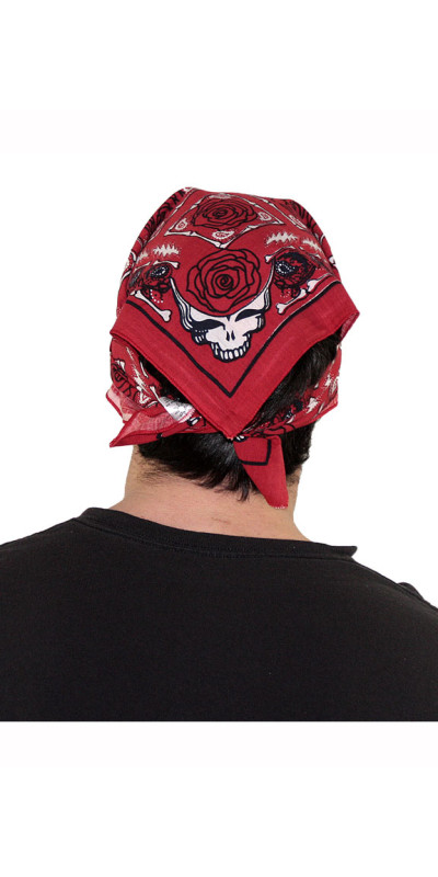 Grateful Dead SYF & Roses Bandana Red 22x22