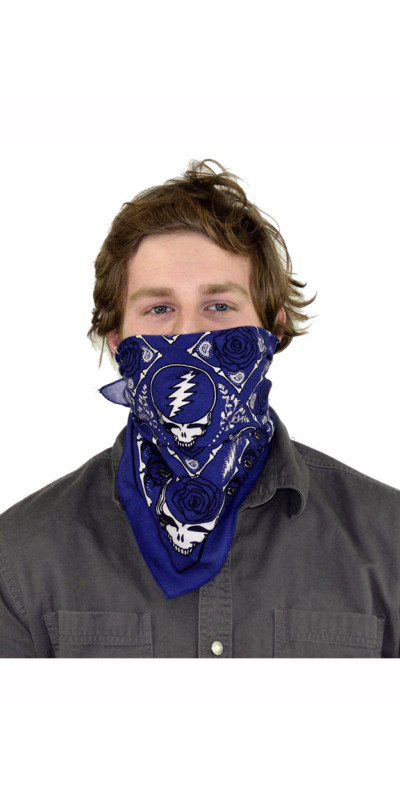 Grateful Dead SYF & Roses Bandana Blue 22x22