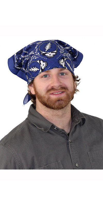 Grateful Dead SYF & Roses Bandana Blue 22x22