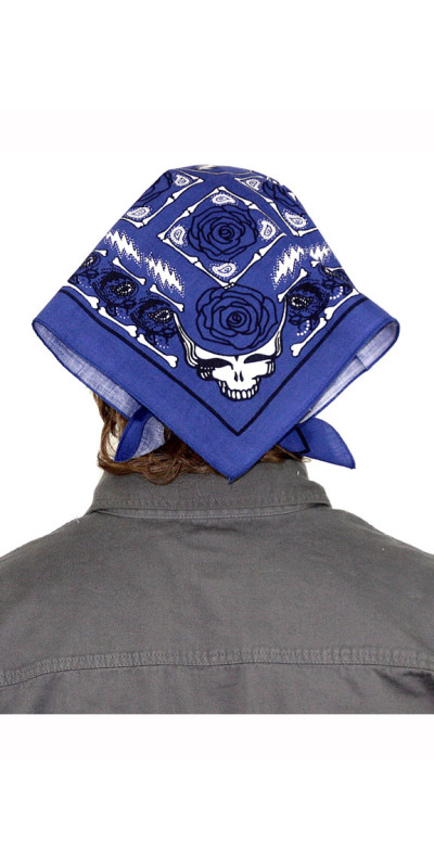 Grateful Dead SYF & Roses Bandana Blue 22x22