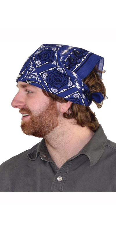 Grateful Dead SYF & Roses Bandana Blue 22x22