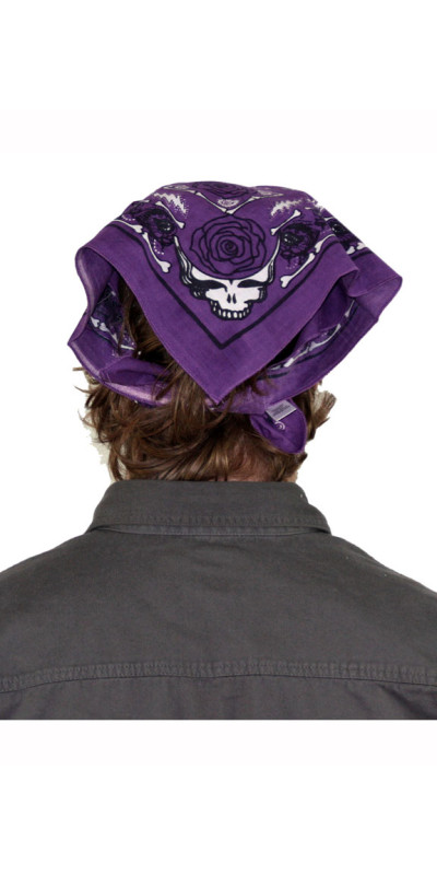 Grateful Dead SYF & Roses Bandana Purple 22x22