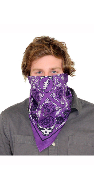 Grateful Dead SYF & Roses Bandana Purple 22x22