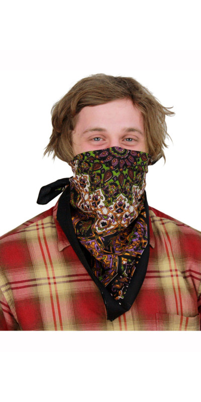 India Star #7 Bandana Gold, Green & Violet 22x22