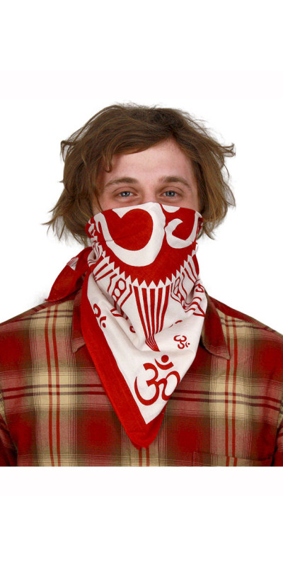 Om Sun Bandana Red 22x22