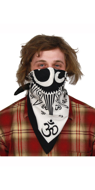 Om Sun Bandana Black 22x22