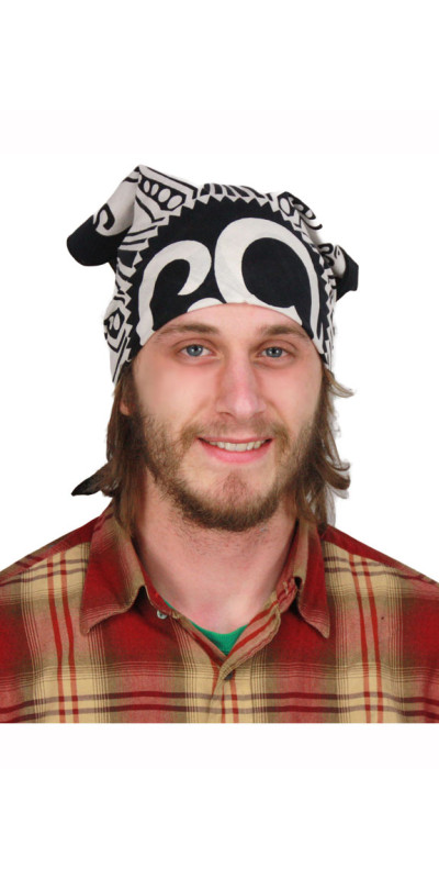 Om Sun Bandana Black 22x22