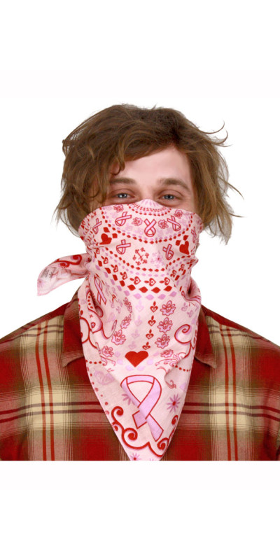 Zest For Life Pink Ribbon Bandana 22x22 *CLEARANCE*