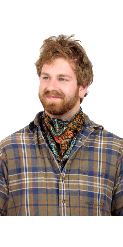 3D Skull Bandana Blue 22X22