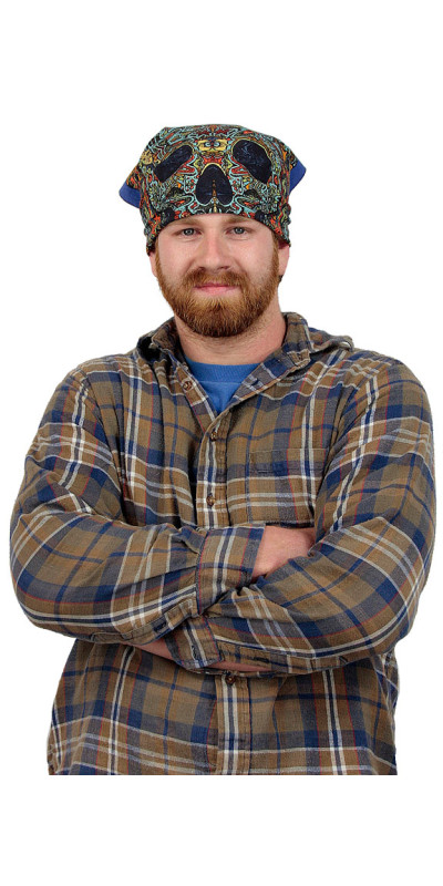 3D Skull Bandana Blue 22X22