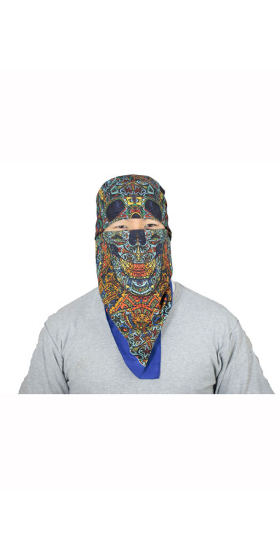 3D Skull Bandana Blue 22X22