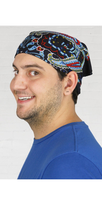 Paisley Bandana Electric Blue 22x22