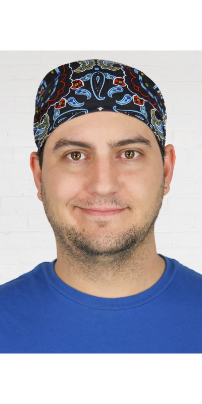 Paisley Bandana Electric Blue 22x22