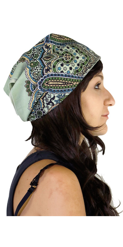 Paisley Bandana Safari Green 22x22