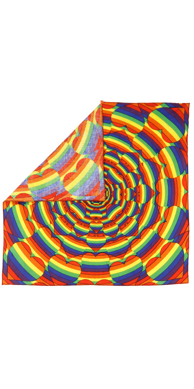 3D Equality Rainbow Hearts Bandana 22x22