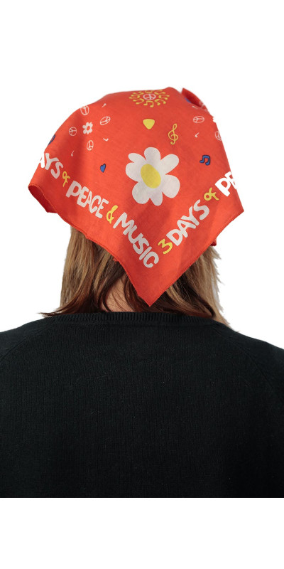 Woodstock Bandana Peace Flower 22x22