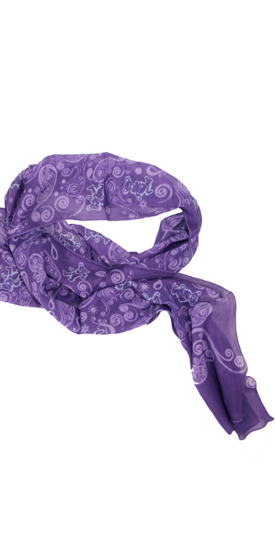 Grateful Dead Long Fashion Scarf Dancing Bears Purple