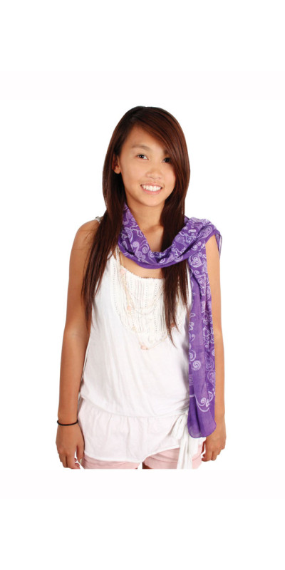 Grateful Dead Long Fashion Scarf Dancing Bears Purple