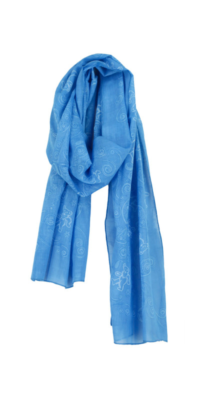 Grateful Dead Long Bear Fashion Scarf Dancing Bears Blue Paisley