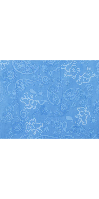Grateful Dead Long Bear Fashion Scarf Dancing Bears Blue Paisley