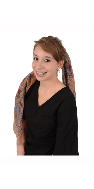 Cocoa Paisley Sheer Cotton Scarf 39x40