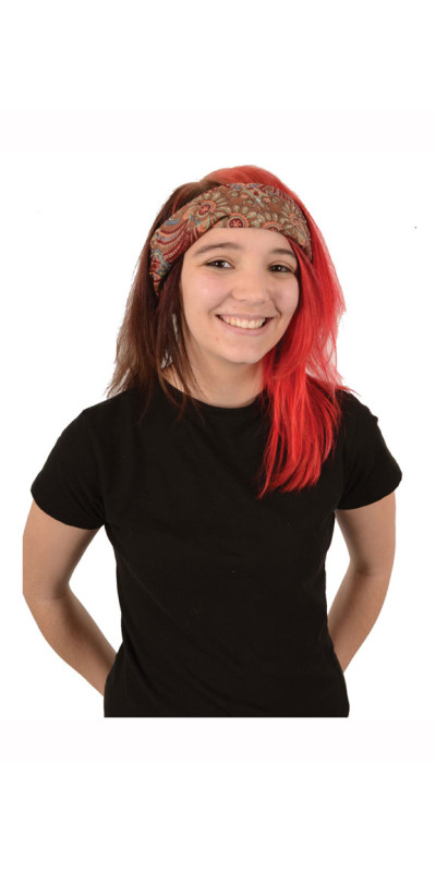 Brown Paisley Sheer Cotton Scarf 39x40