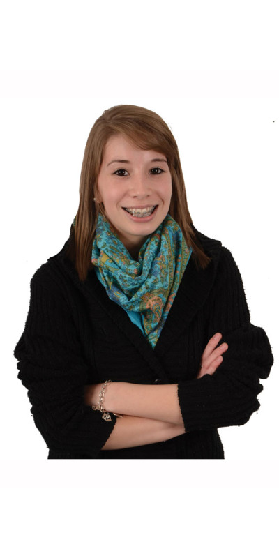 Turquoise Elephant Sheer Cotton Scarf 39x40