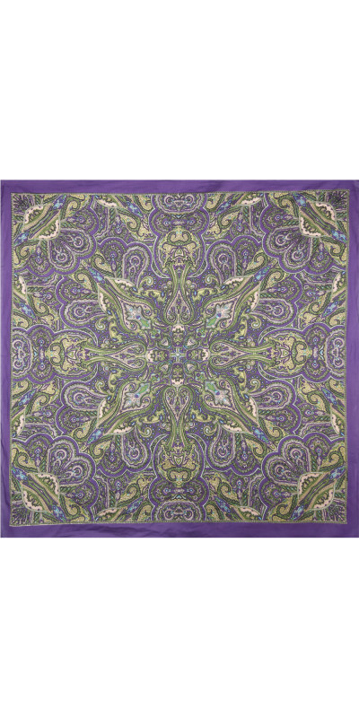 Purple Kaleidoscopic Sheer Cotton Scarf 39x40