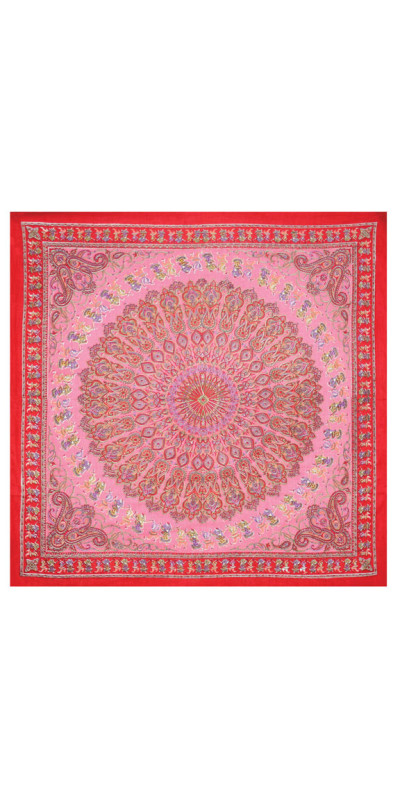 Red Dancers Sheer Cotton Scarf 39x40