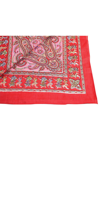 Red Dancers Sheer Cotton Scarf 39x40