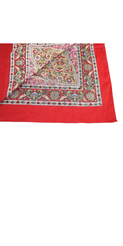Red Paisley Sheer Cotton Scarf 39x40 *SALE*