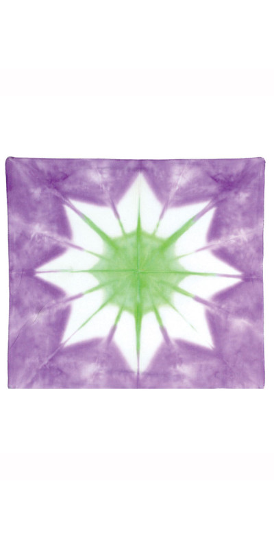 Green Purple Star Tie-dyed Bandana 22x22