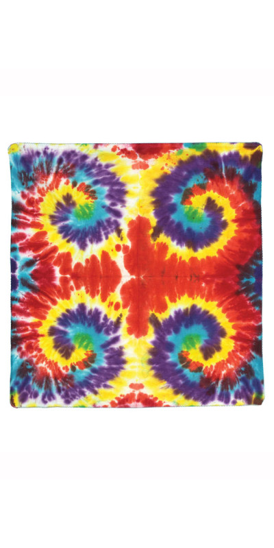 Multi Spiral Tie-dyed Bandana 22x22