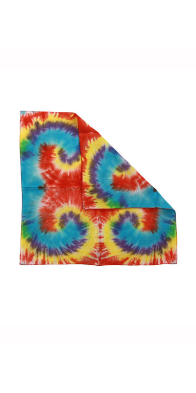Multi Spiral Tie-dyed Bandana 22x22